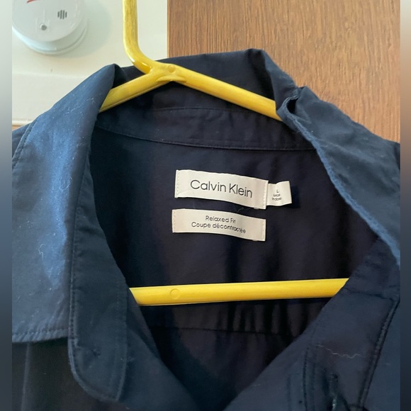 Men’s Calvin Klein Navy Blue Button Down Relaxed Fit Large - Picture 4 of 4